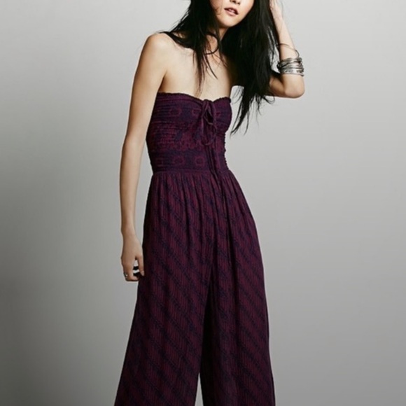 Free People Purple Strapless Jumpsuit - Picture 2 of 16